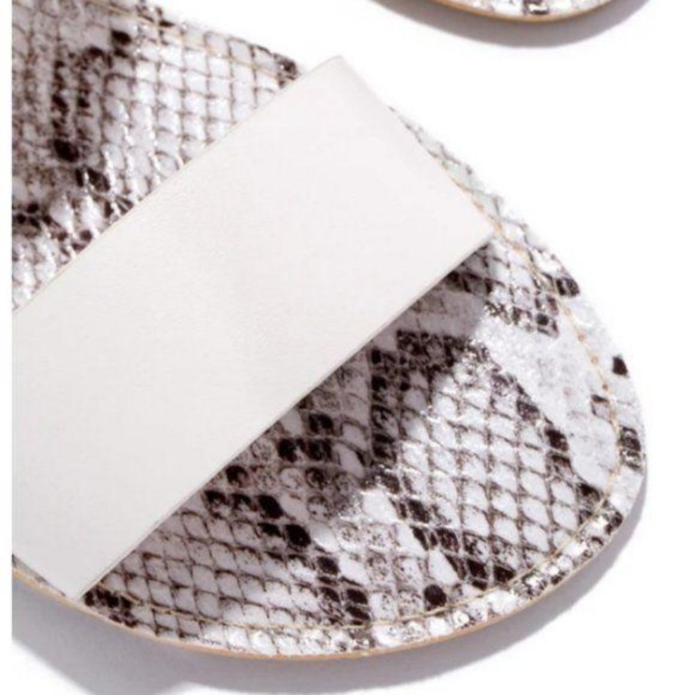Double Strap Sandals in Off White / Snake - Picture 2 of 4